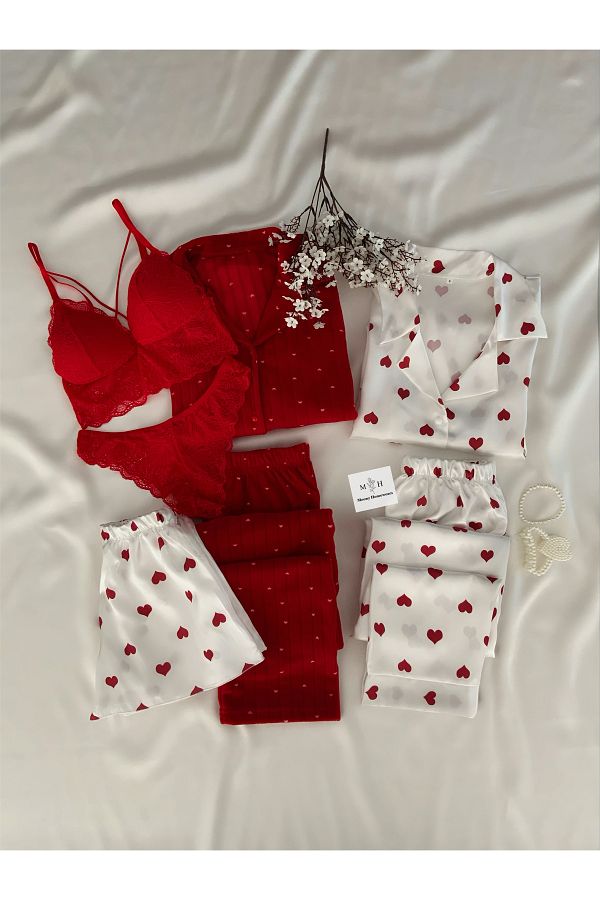 MH Moony Homewears-7-Piece Cardiaque Satin Pajama Underwear Dowry Set 1