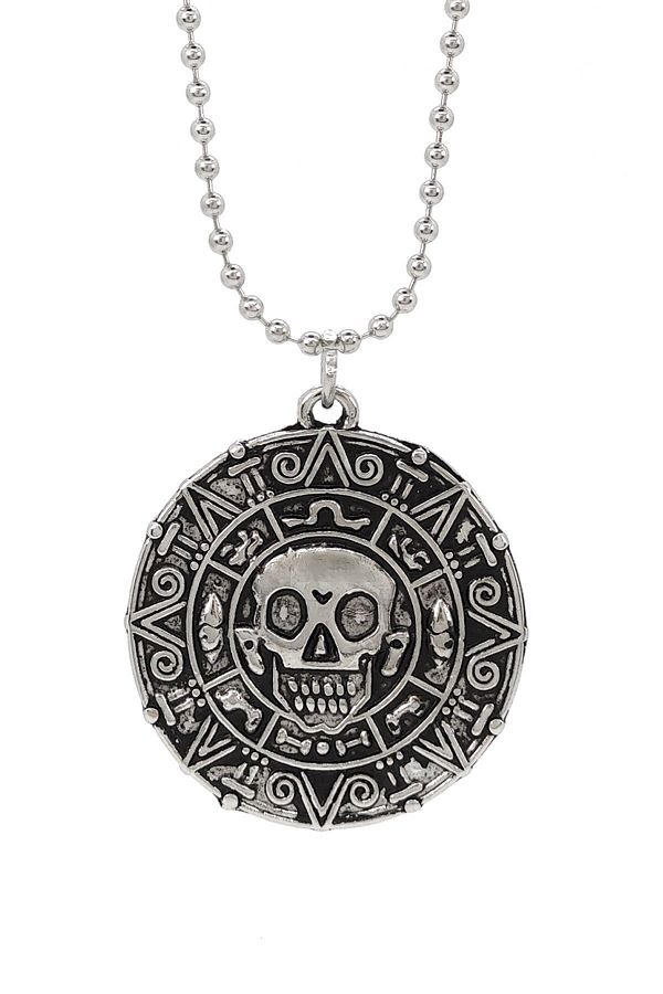 Santalio-Pirates of the Caribbean Coin Stainless Pendant Jack Sparrow Medallion Necklace 1