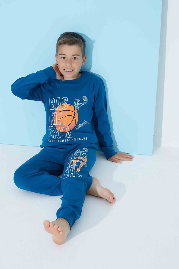 Kidstrend Male Child 3 10 Years Old Basketball Pajamas 100 Cotton Combed Cotton Trendyol