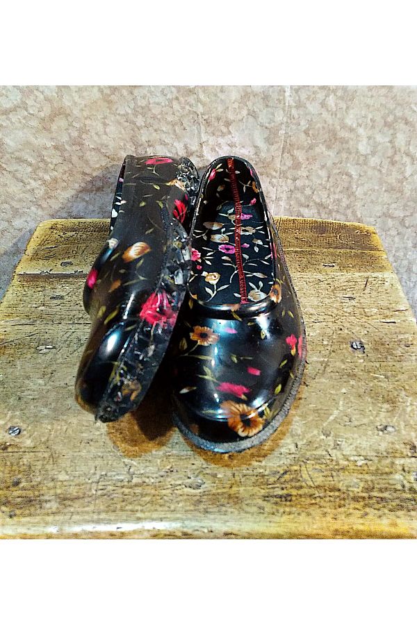 burak poli Floral Rubber Shoes Thin Lined Rubber Shoes Trendyol