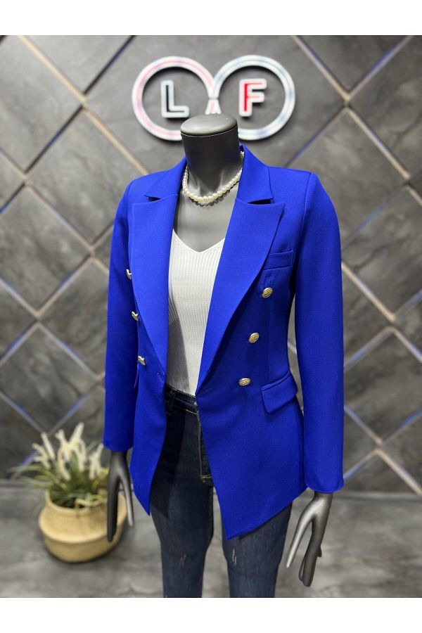 Blue balmain blazer clearance