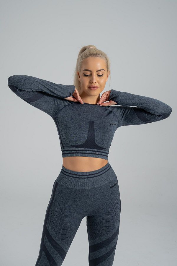 GYMXPRO-Sportsman Fitness hosszú ujjú varrat nélküli Crop felső 1