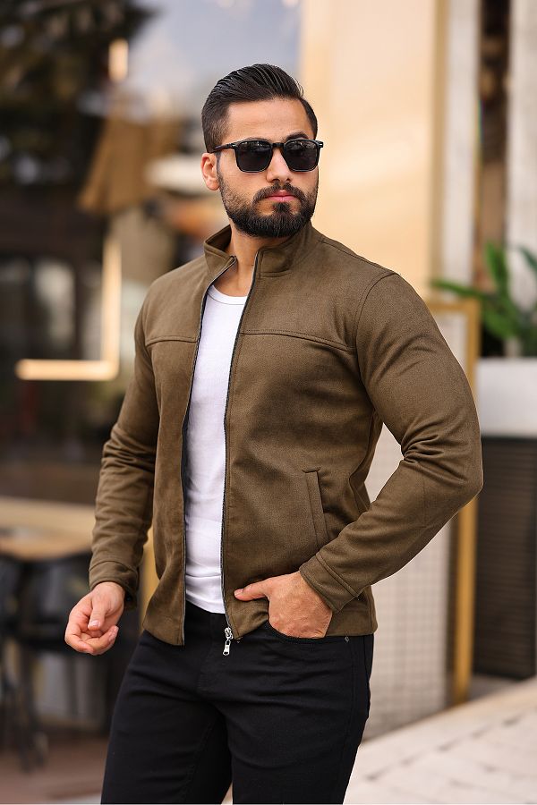 BASEL.CO Men s Suede Thin Seasonal Jacket Trendyol