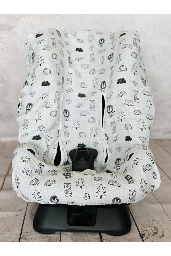 JUNİPERUS Bebek Müslin Oto Koltuk Puset Kılıfı Lastikli