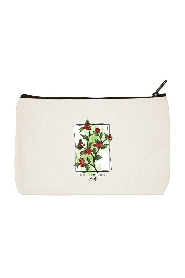 designedfy-Sunflower December Printed Cloth Makeup Bag, Pen Holder, Handbag 1