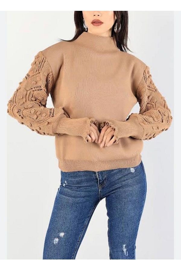 L BASS N half fishing sleeve detailed sweater blouse Trendyol