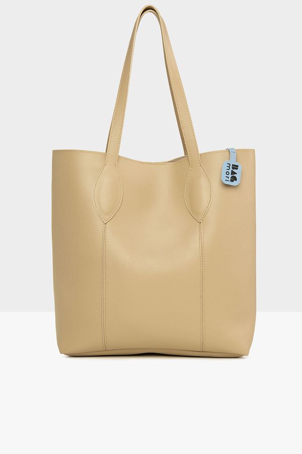 Bagmori-Mink Women's Stitched Drop Strap Tote Bag M000008122 1