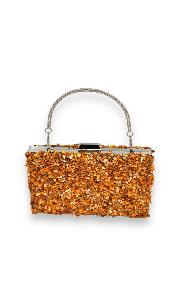 Orange evening bag on sale