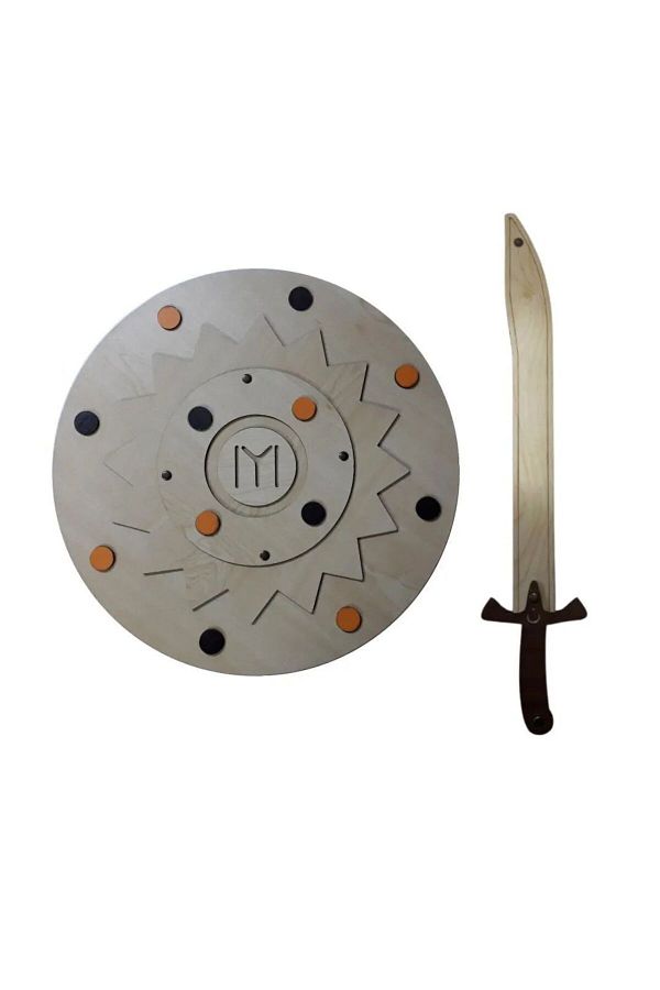 Ahtek-Wooden Toy Set of 2, Shield + Kayi Sword 1