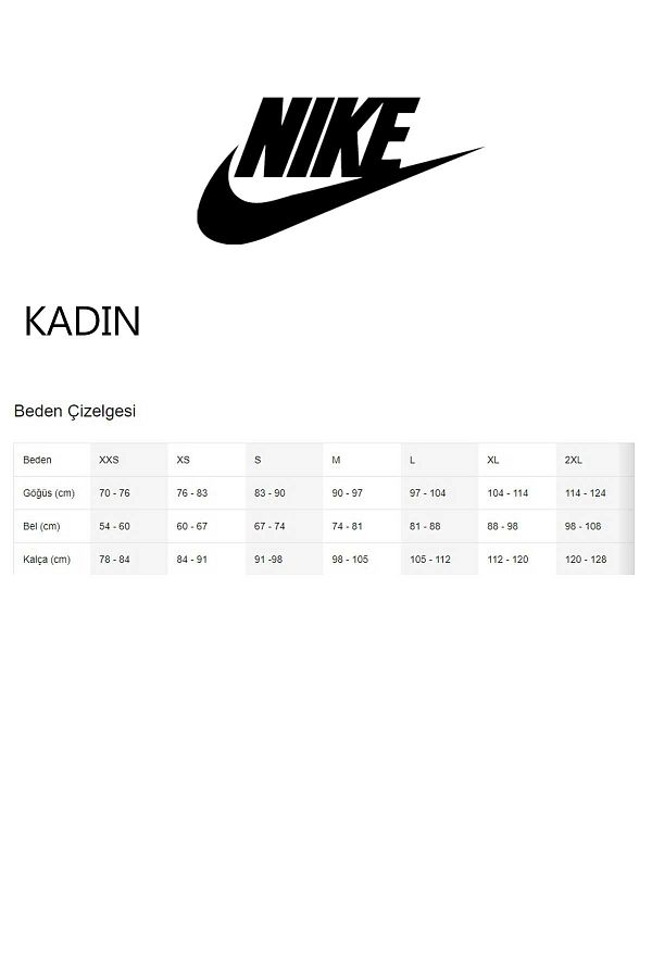 Nike fit size chart on sale
