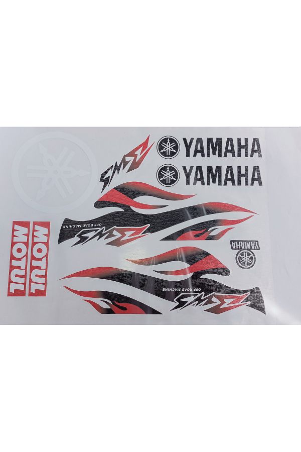 İTAL-TAİWAN-PROMASTER AUTOMOTIVE YAMAHA BWS 100 FLAMING RED BLACK STICKER SET 1
