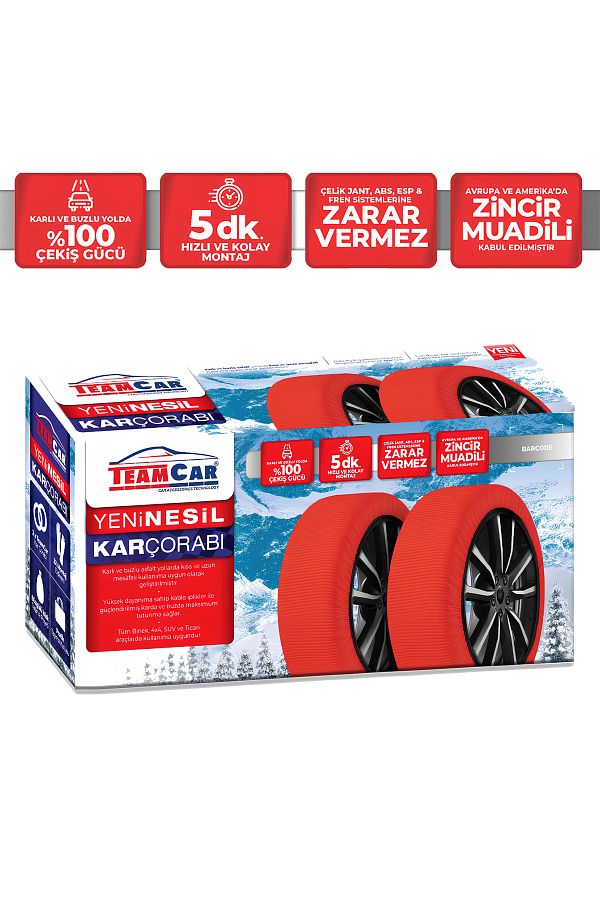 durmaz tuning-Teamcar Snow Sock 195/75/R14 Compatible Large Active Series Chain Equivalent 1