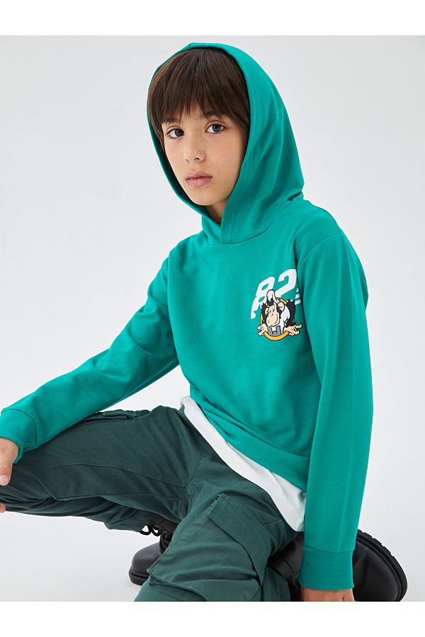 LC Waikiki lCW Kids Boy Hoodie Monkey Print long Sleeve Trendyol