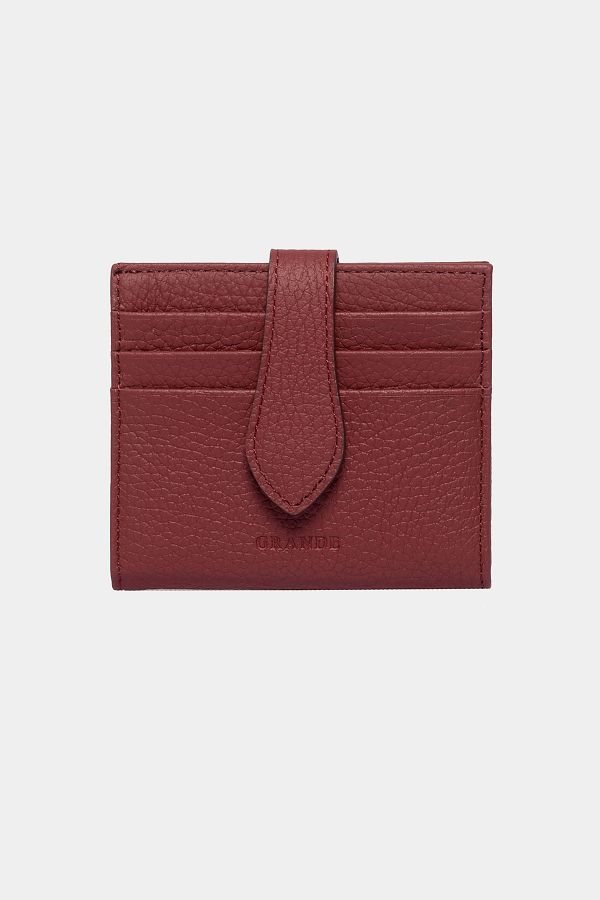 Grande-3803 Portofel din piele naturală cu design special pentru bărbați, roșu Claret 1