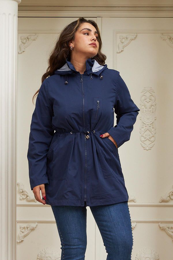 Blue plus size coat online