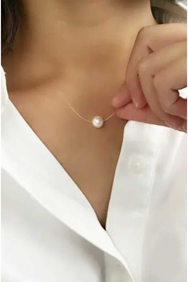 İPAR AKSESUAR Baroque Pearl Invisible Necklace - Trendyol