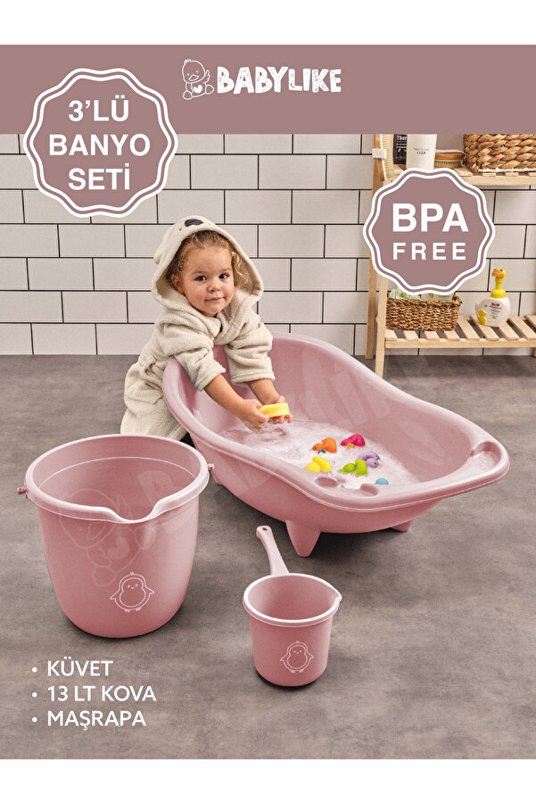 Babylike Yenidoğanlar&çocuklar 3'lü Bebek Seti - Küvet&kova&maşrapa