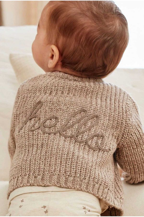 Next Baby Brown Thick Knitted Baby Cardigan Trendyol