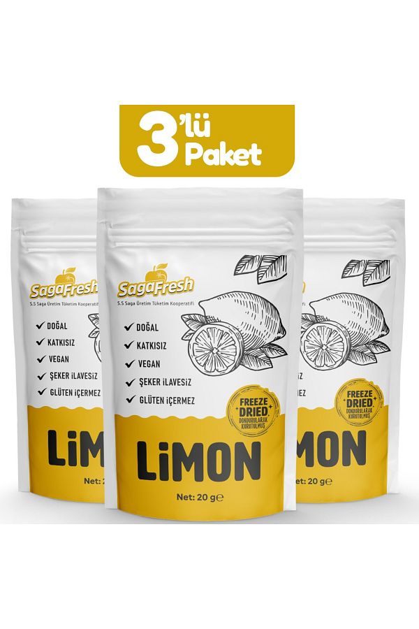 SagaFresh-Dried Freeze Lemon Slices - Set of 3 (3X20G) 1