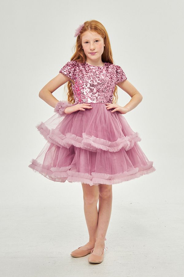 Jolanda-FLUFFY SKIRT SEQUINED GIRL'S DRESS 1