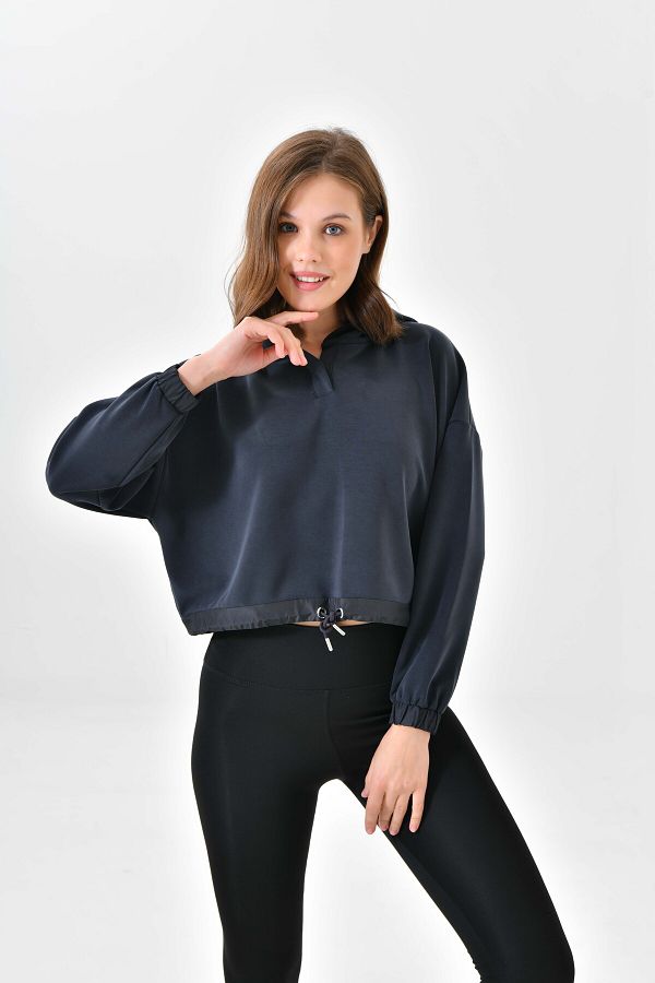 Sweatshirt with drawstring waist best sale