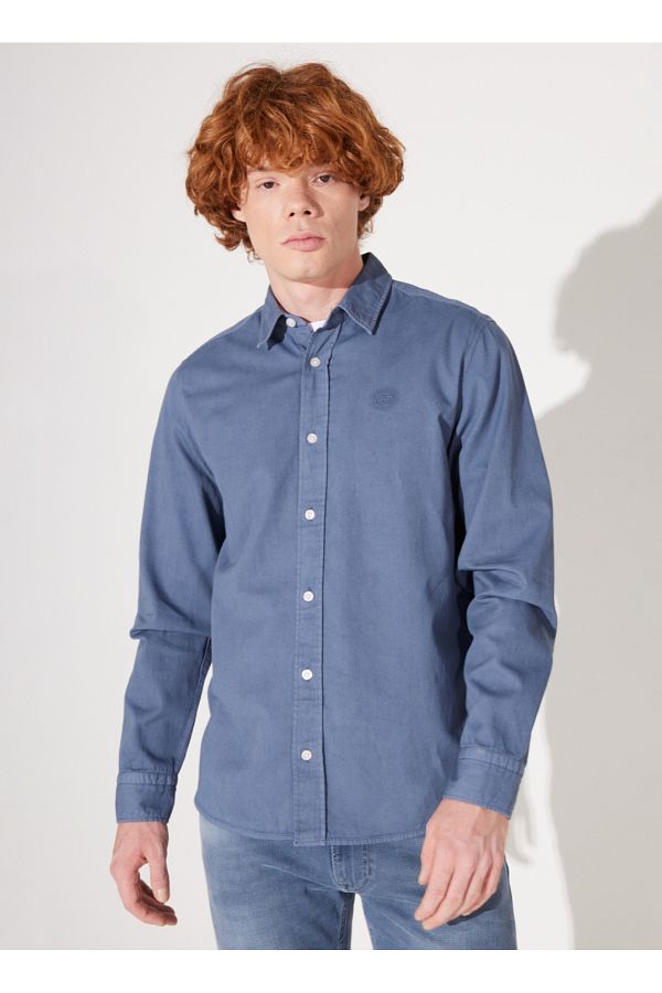 Lee-Regular Fit Gray Men's Shirt LL37BMA66 Long Sleeve Shirt 1