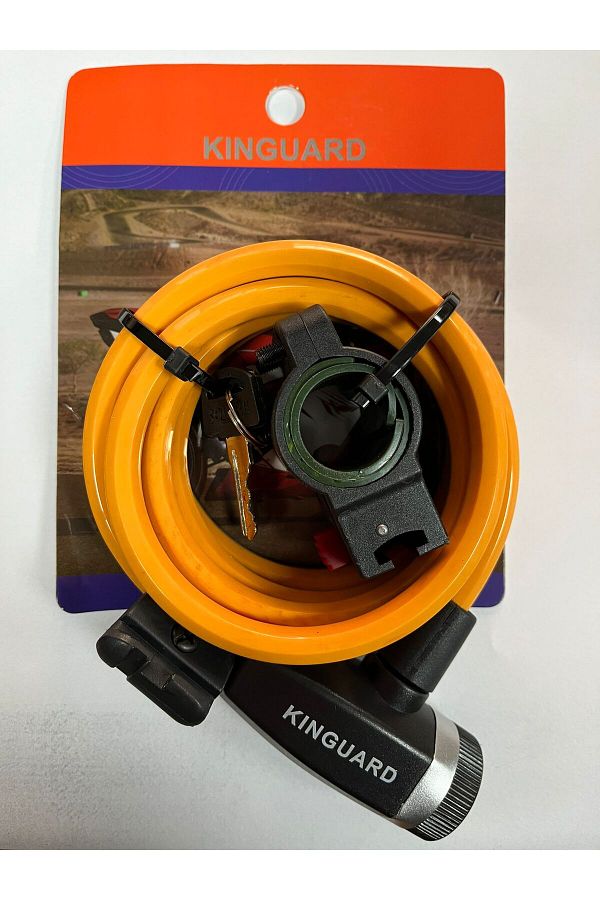 Kinguard KINGUARD BIKE MOTORCYCLE LOCK 10MM 1800 CM LENGTH ORANGE Trendyol