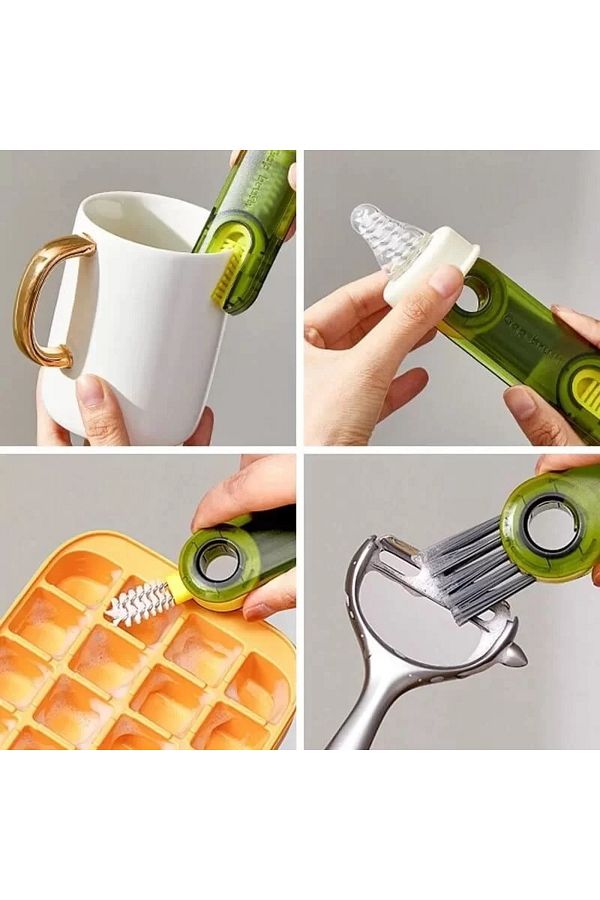 Sensoria-3 Function Multi-Purpose Dish Cleaning Brush Cup Thermos Baby Bottle Auto Cleaning Brush 1