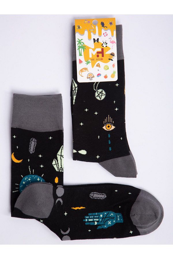 MRHERO-1011 Multi Colored Men's Esoteric Elements Space Themed Socket Socks 1