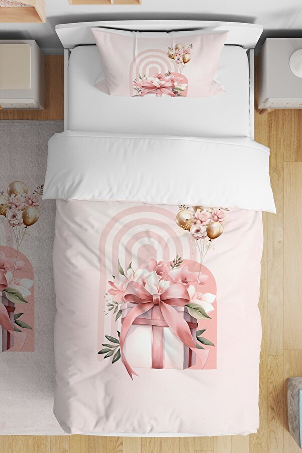 Evpanya Kurdelalı Bohem Gökkuşağı Desenli Tek Kişilik Bebek Çocuk Nevresim Seti