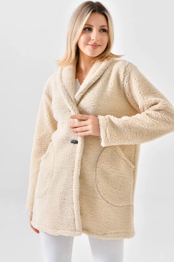 Light beige teddy coat cheap