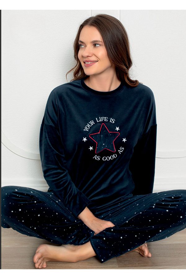 Blue velvet pajama set outlet