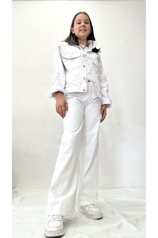 Kids white jean jacket cheap