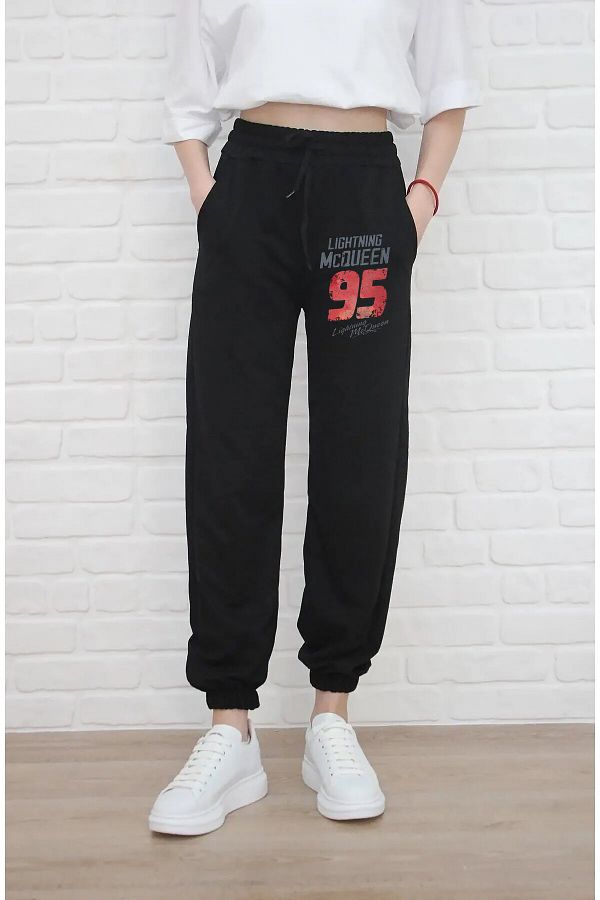 Fuddy Moda-Lightning Mcqueen 2 Printed Jogger Trousers Lightning Mcqueen Written Sweatpants 1