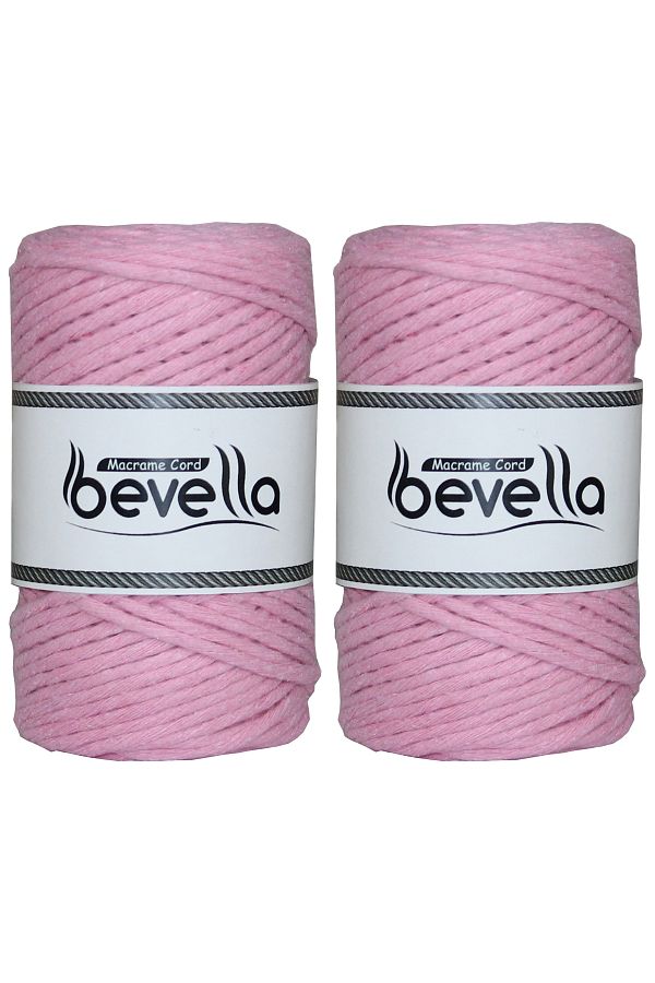 Bevella Macrame Cord-Scannable Macrame Thread Single Twist 3 mm Scanned Macrame Polyester Cotton Thread 2 x 250 gr 1