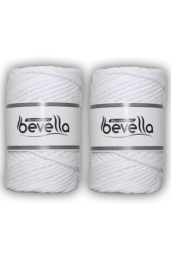 Bevella Macrame Cord-Scannable Macrame Thread Single Twist 3 mm Scanned Macrame Polyester Cotton Thread 2 x 250 gr 1