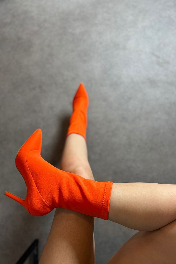 Neon orange sock boots deals