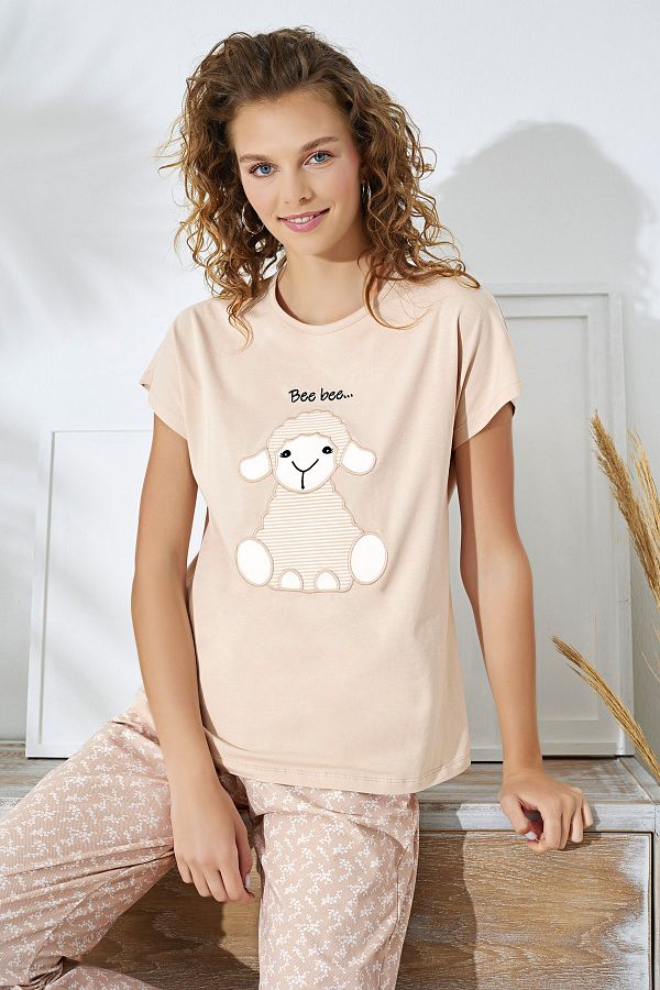 Sevim 14928 EMBROIDERED PAJAMAS SET Trendyol