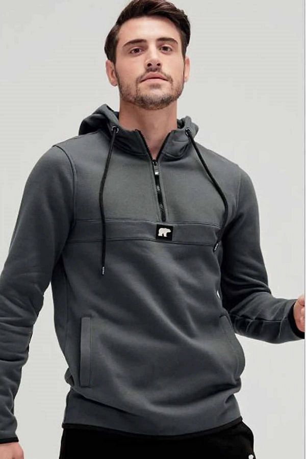Bad Bear Defense Half zip Hoodie Men s Sweat 19.02.27.027 Trendyol