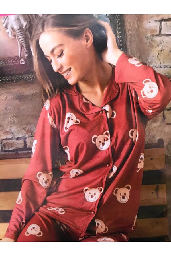 panda womens world COMBED PYJAMAS SET Trendyol
