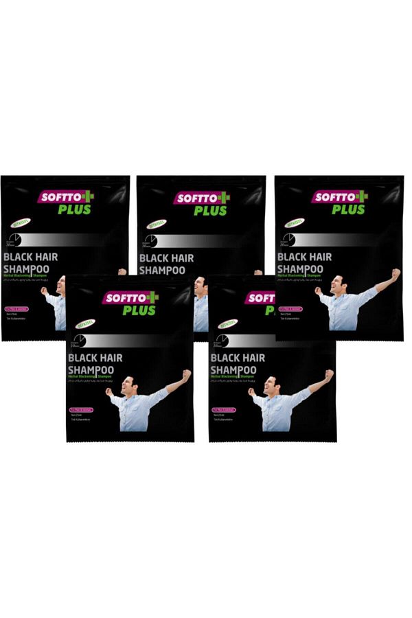 Softto Plus-Pack of 5 Blacking Shampoo - 25 ml 1
