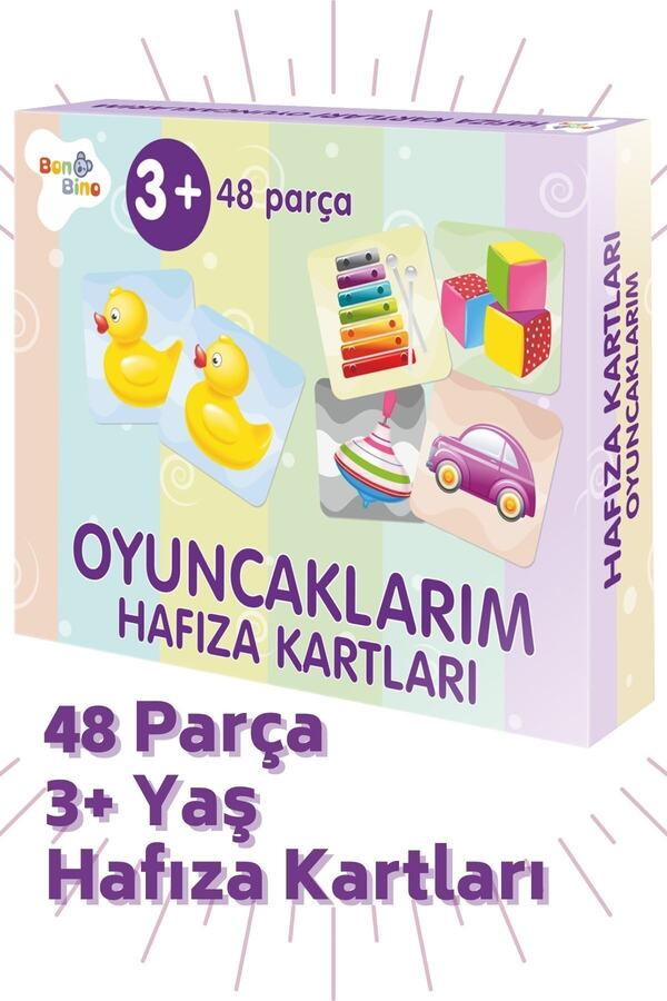 Bonkido Hafıza Kartları 48 Parça 3 Yaş "oyuncaklarım"
