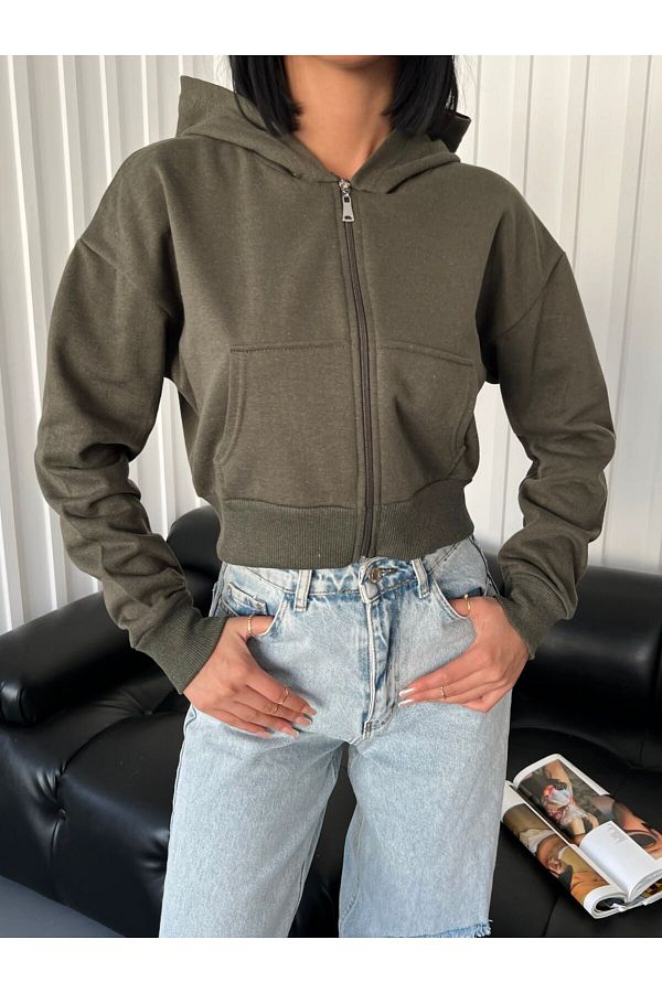 Sweatshirt cardigan with pockets online