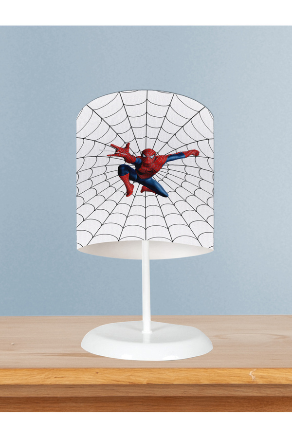 MEKTA HOME BEBEK VE ÇOCUK ODASI Ağ ve Spiderman Desenli Abajur