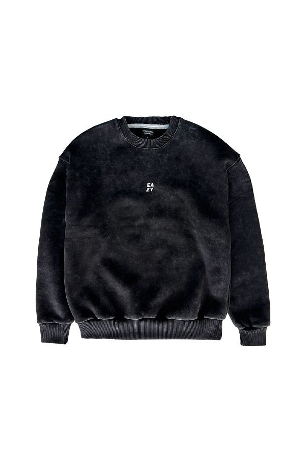 Eazy Co-Eazy Basic Oversize Unisex Vintage Pattern Crew Neck Thick Sweatshirt 1