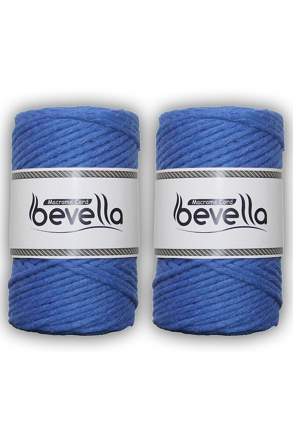 Bevella Macrame Cord-خيط مكرامية قابل للتشابك، خيط فردي 3 مم من القطن والبوليستر 2 × 250 جرام 1