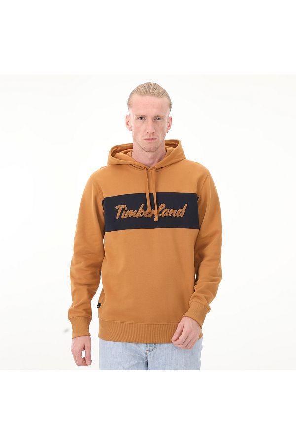 Timberland-B0A6FKMP471-R Timberland Ls Cursive هوديي سويت شيرت عادي للرجال قهوة 1