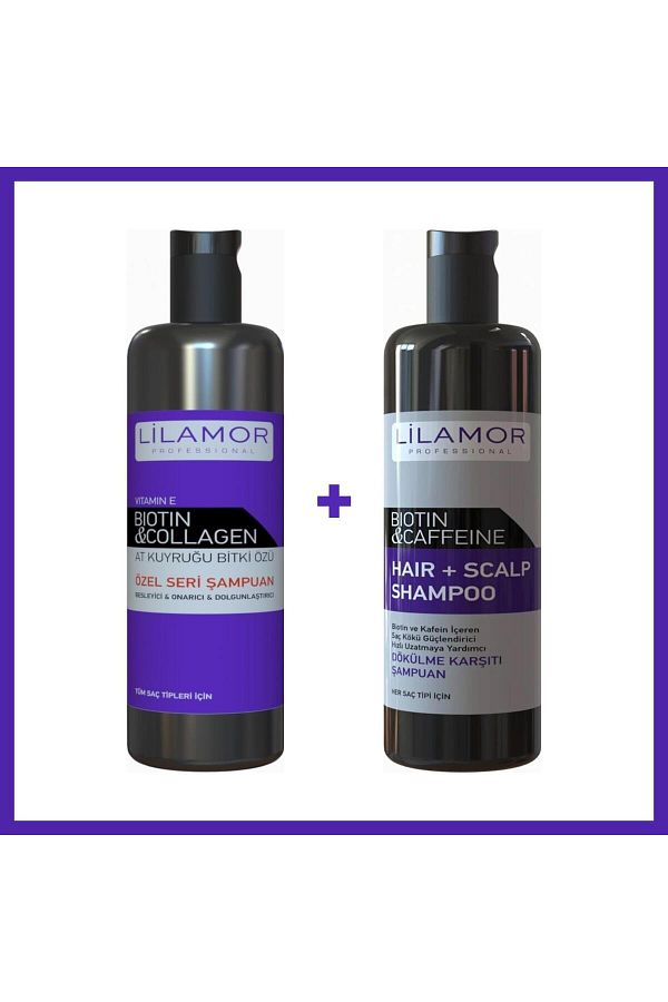 Lilamor-Biotin and Collagen Ponytail Extract 400 ml Shampoo - Anti-Spill 400 ml 1