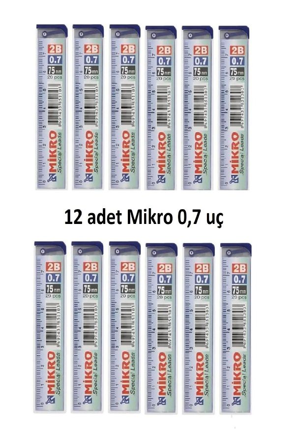 tüftürük-Micro Min Pen Tip 0.7 Nib 2b with Graduated Ruler - Pack of 12 1