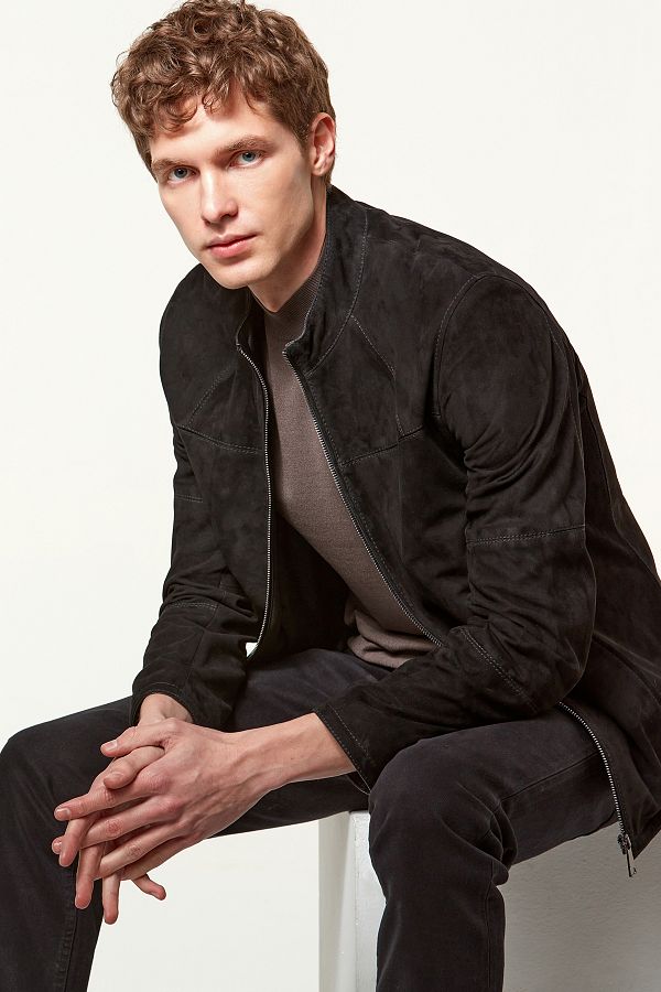 Derimod Neymar Men s Suede Leather Jacket Trendyol